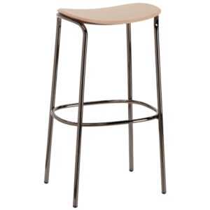 SCAB Dubová barová židle Trick Wood 75 cm s černou podnoží