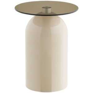 Nordic Living Béžový skleněný odkládací stolek Avello 40 cm
