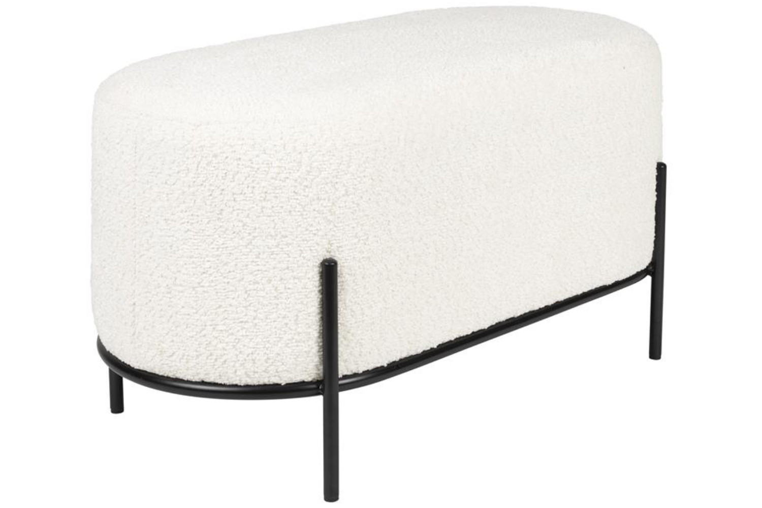 Housecraft Living Bílý bouclé taburet Boz 80 x 40 cm