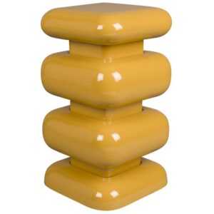 Dutchbone Žlutý kovový odkládací stolek STUBBY 49 cm