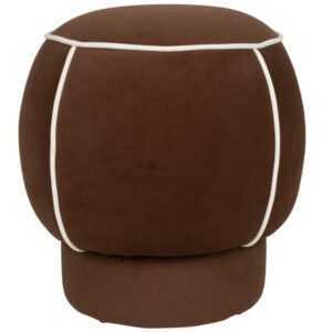 White Label Tmavě červený čalouněný taburet MARINA 48 cm