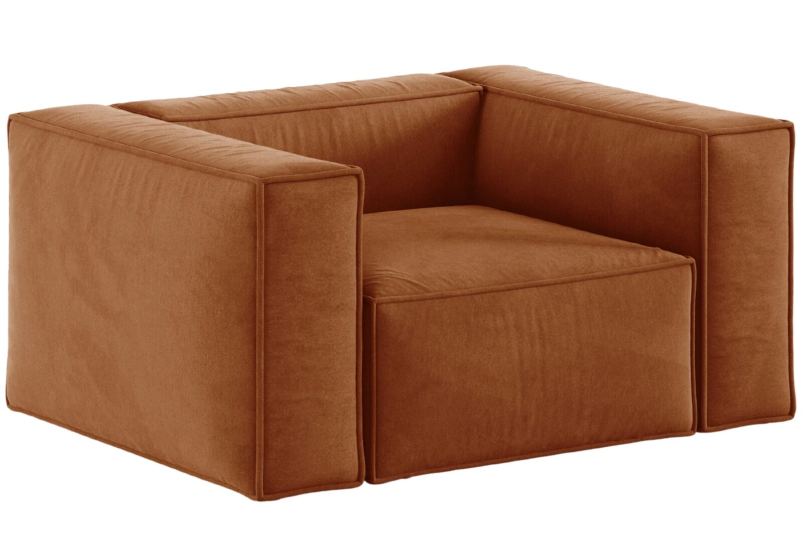 Cosmopolitan Design Terakotově oranžové sametové křeslo Aveiro