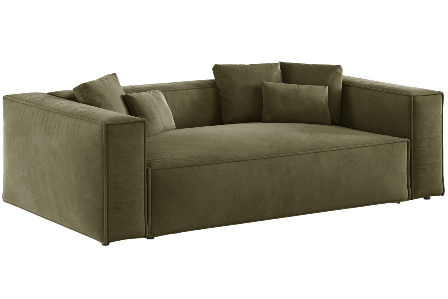 Cosmopolitan Design Zelená sametová trojmístná pohovka Aveiro 220 cm