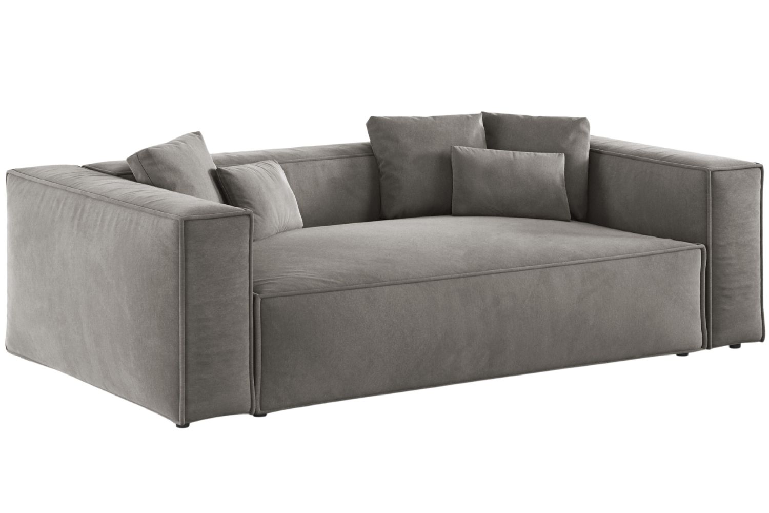 Cosmopolitan Design Šedá sametová trojmístná pohovka Aveiro 220 cm