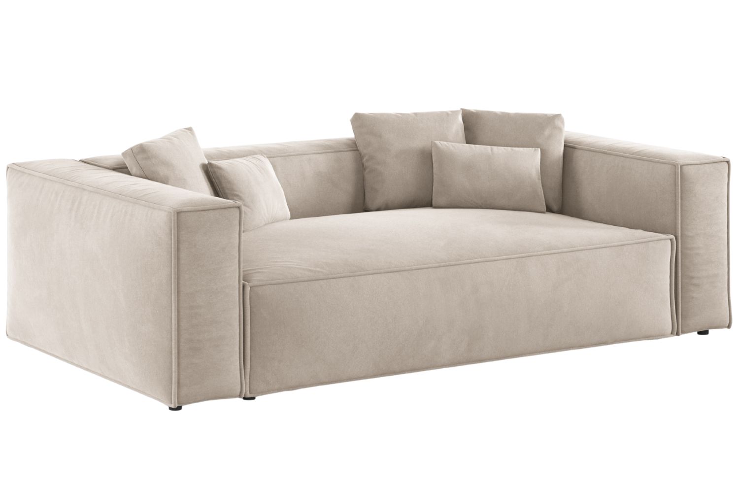Cosmopolitan Design Světle béžová sametová trojmístná pohovka Aveiro 220 cm