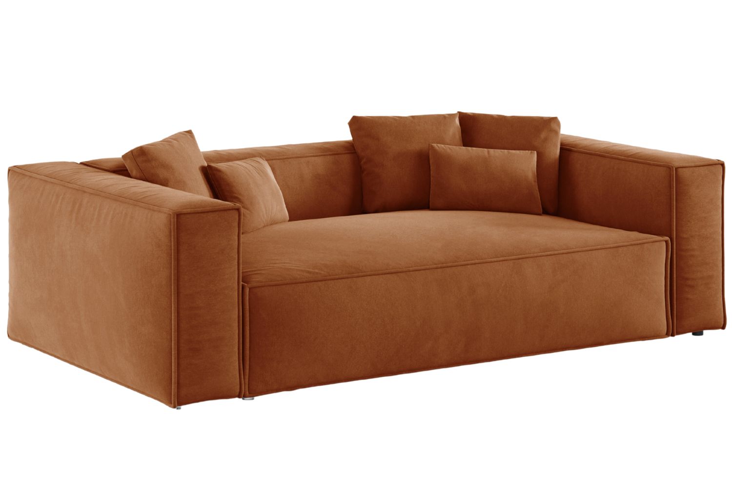 Cosmopolitan Design Terakotově oranžová sametová trojmístná pohovka Aveiro 220 cm