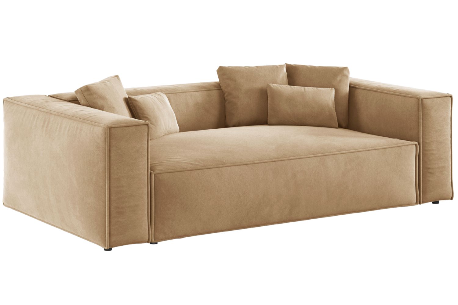 Cosmopolitan Design Béžová sametová trojmístná pohovka Aveiro 220 cm