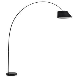 Kave Home Černá bavlněná stojací lampa May 189-220 cm