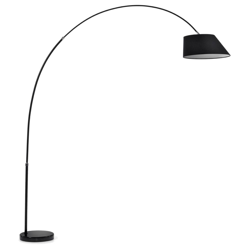 Kave Home Černá bavlněná stojací lampa May 189-220 cm