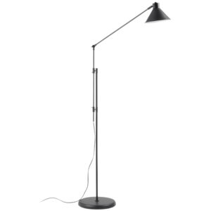 Kave Home Černá kovová stojací lampa Dione 220 cm