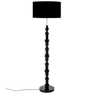 Zuiver Černá látková stojací lampa TOTEM 148 cm
