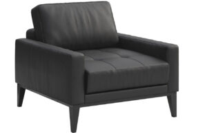 Mesonica Tmavě šedé kožené křeslo Musso Tufted