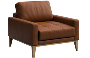 Mesonica Hnědé kožené křeslo Musso Tufted