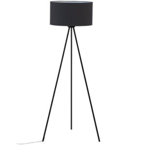 Kave Home Černá látková stojací lampa Ikia 157 cm