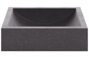 Kave Home Černé hranaté terrazzo umyvadlo na desku Delina 45 x 40 cm