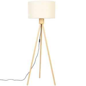 Zuiver Bílá bambusová stojací lampa FAN 155 cm