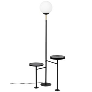 Zuiver Opálově bílá skleněná stojací lampa ORION 145 cm s nabíjecí stanicí