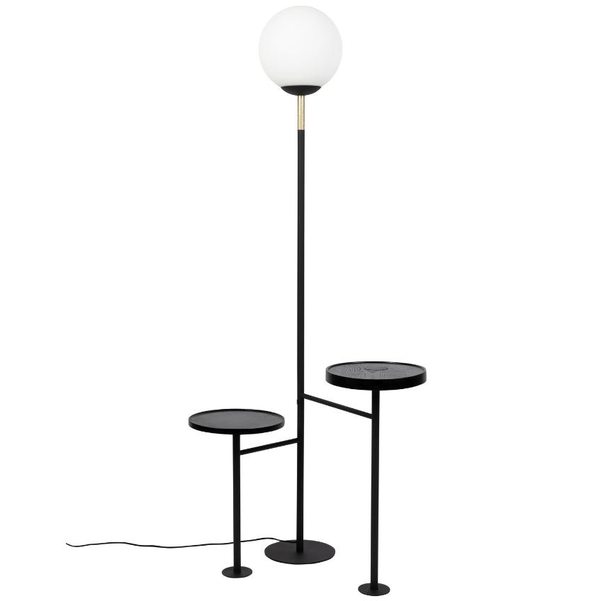 Zuiver Opálově bílá skleněná stojací lampa ORION 145 cm s nabíjecí stanicí