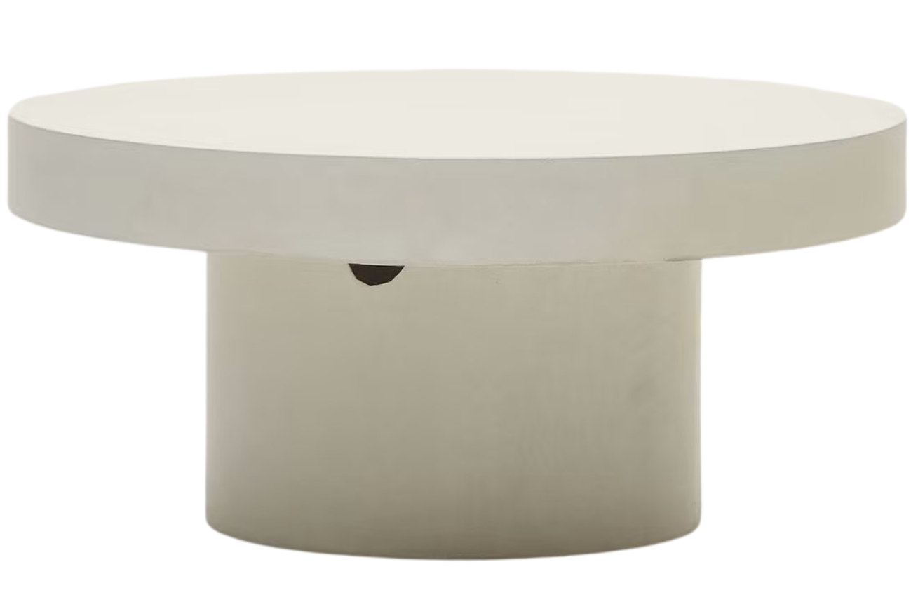 Kave Home Bílý cementový zahradní stolek Aiguablava 90 cm