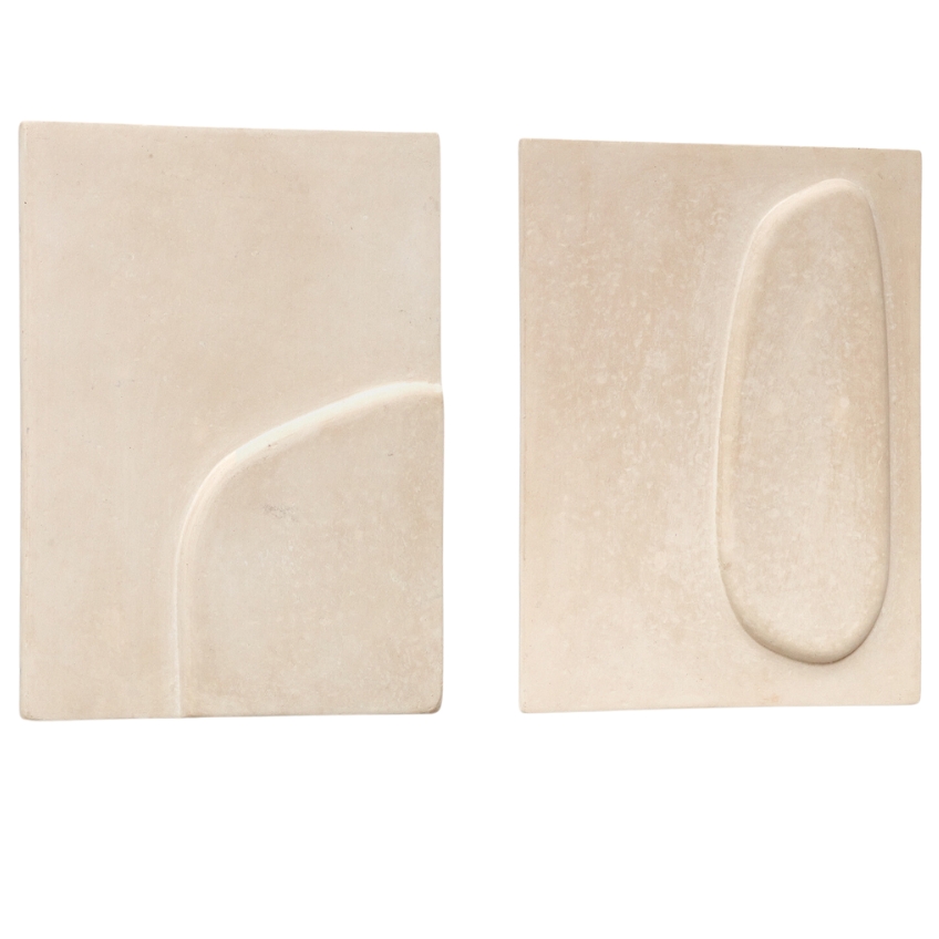 Kave Home Set dvou béžových obrazů Mirta 39x29/ 39x29 cm