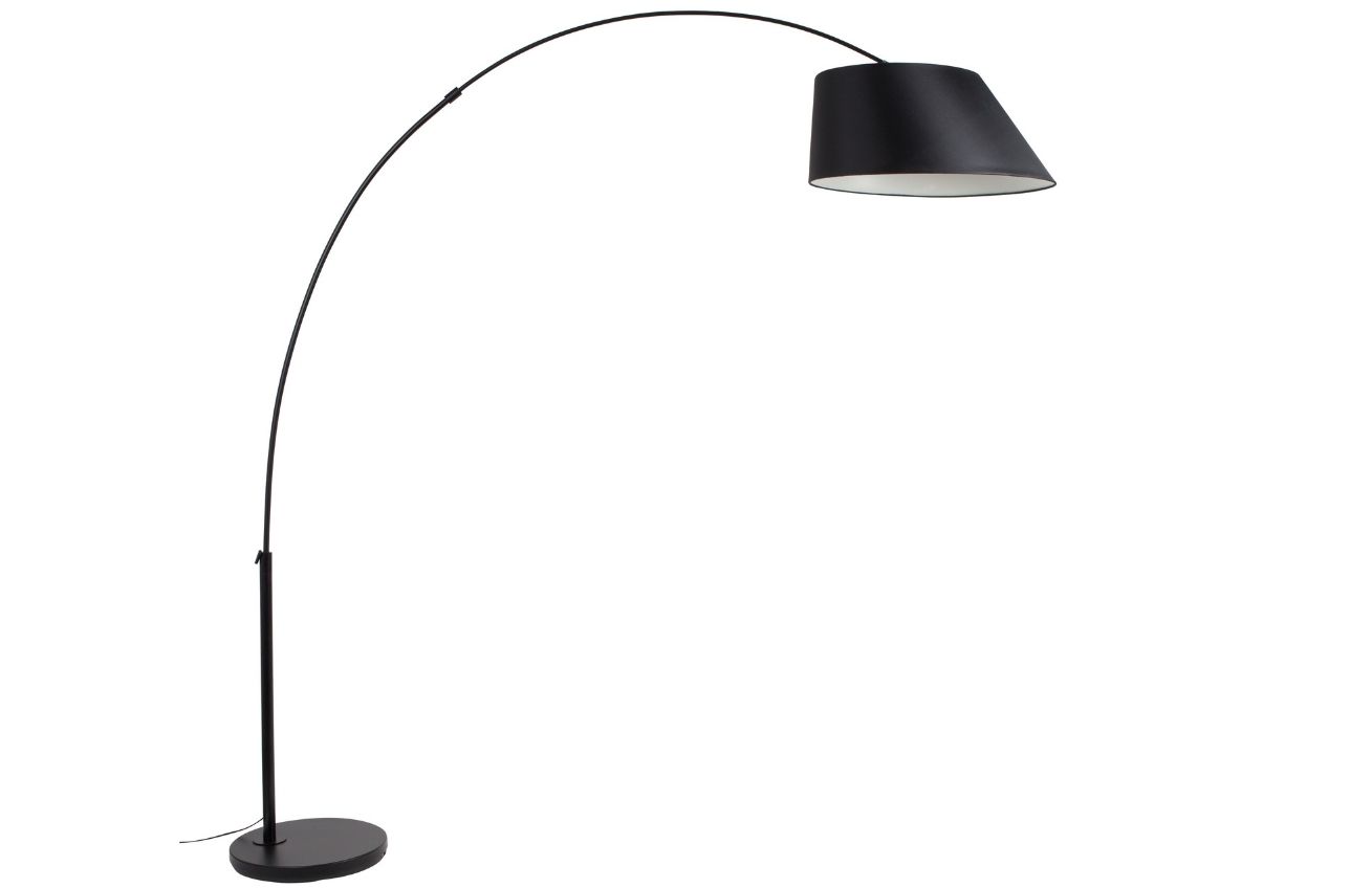 Zuiver Černá látková stojací lampa ARC 223 cm