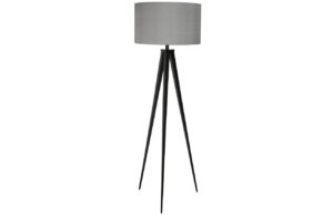 Zuiver Černá stojací lampa TRIPOD s šedým stínidlem 157 cm