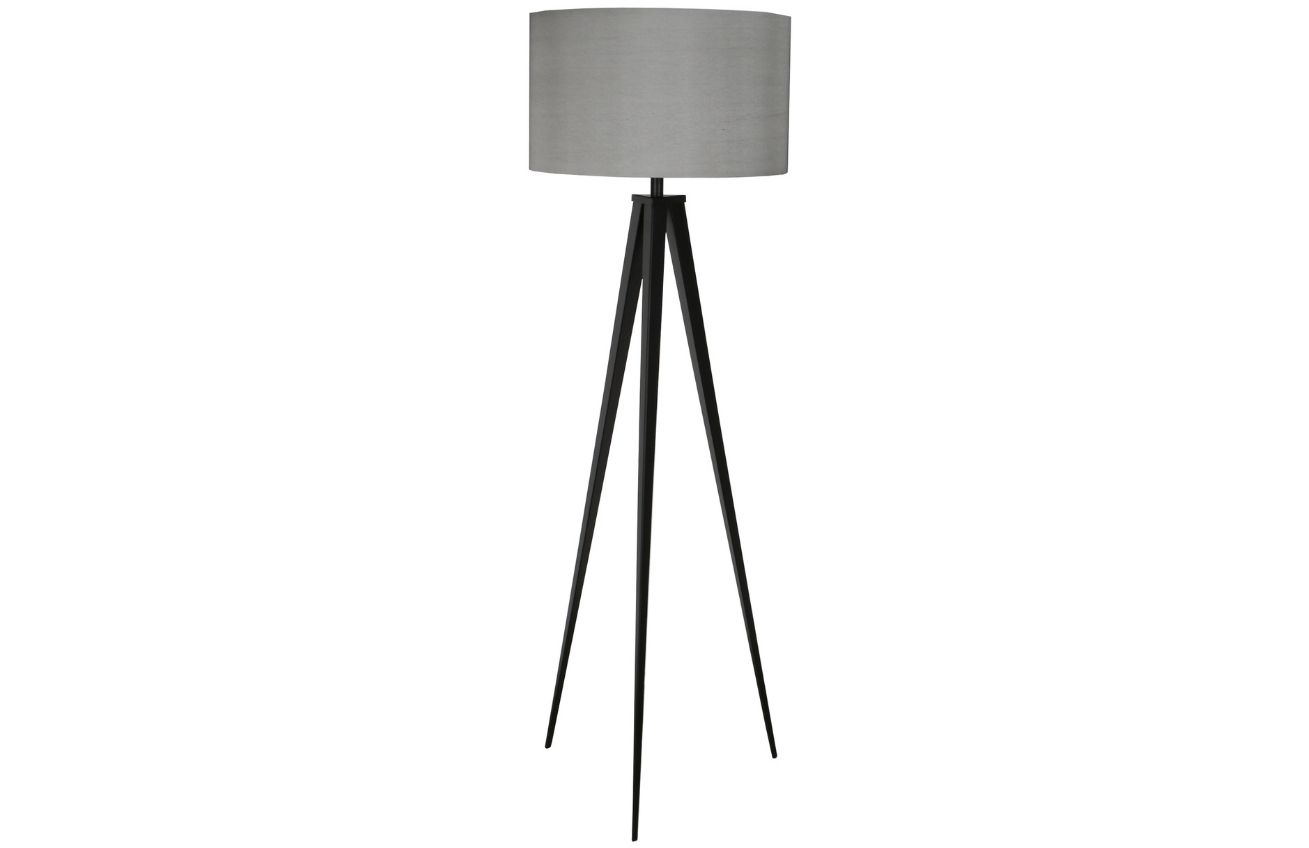 Zuiver Černá stojací lampa TRIPOD s šedým stínidlem 157 cm