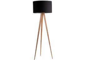 Zuiver Přírodní stojací lampa TRIPOD s černým stínidlem