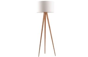 Zuiver Přírodní stojací lampa TRIPOD s bílým stínidlem