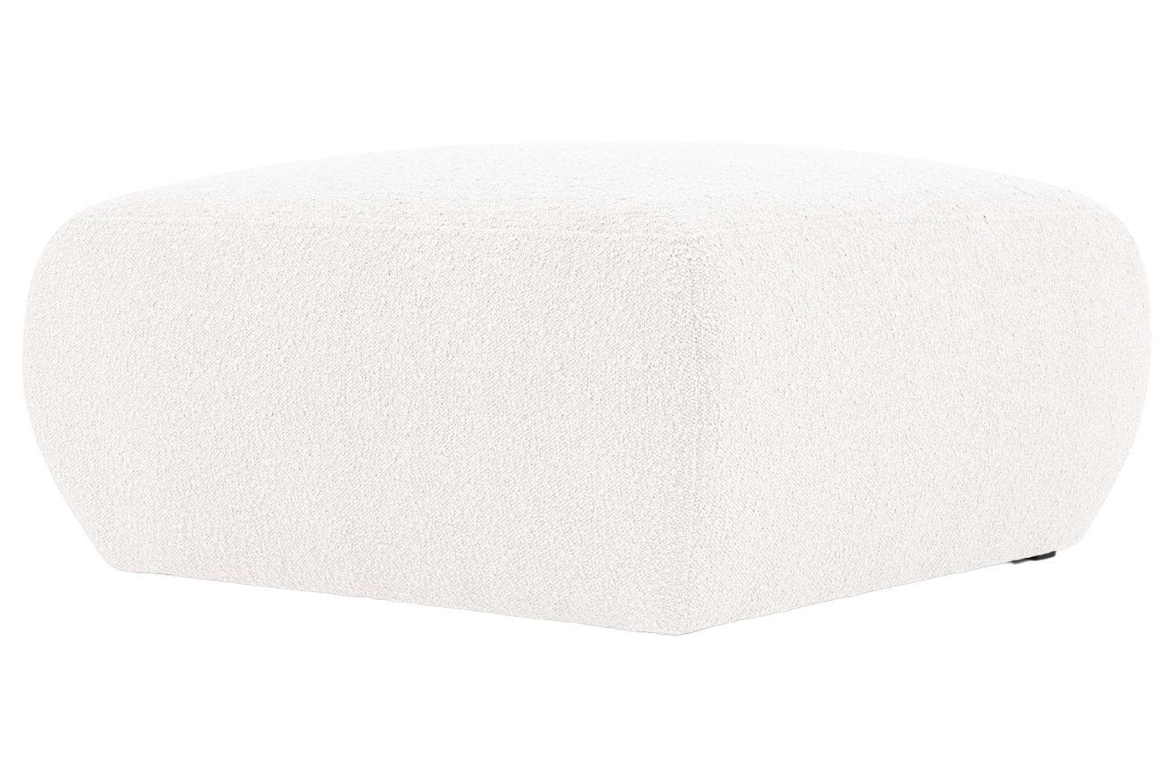 Windsor & Co Bílá bouclé podnožka Lola 75 x 75 cm