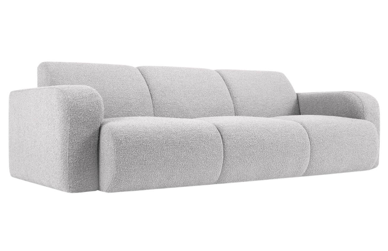 Windsor & Co Šedá bouclé třímístná pohovka Lola 235 cm