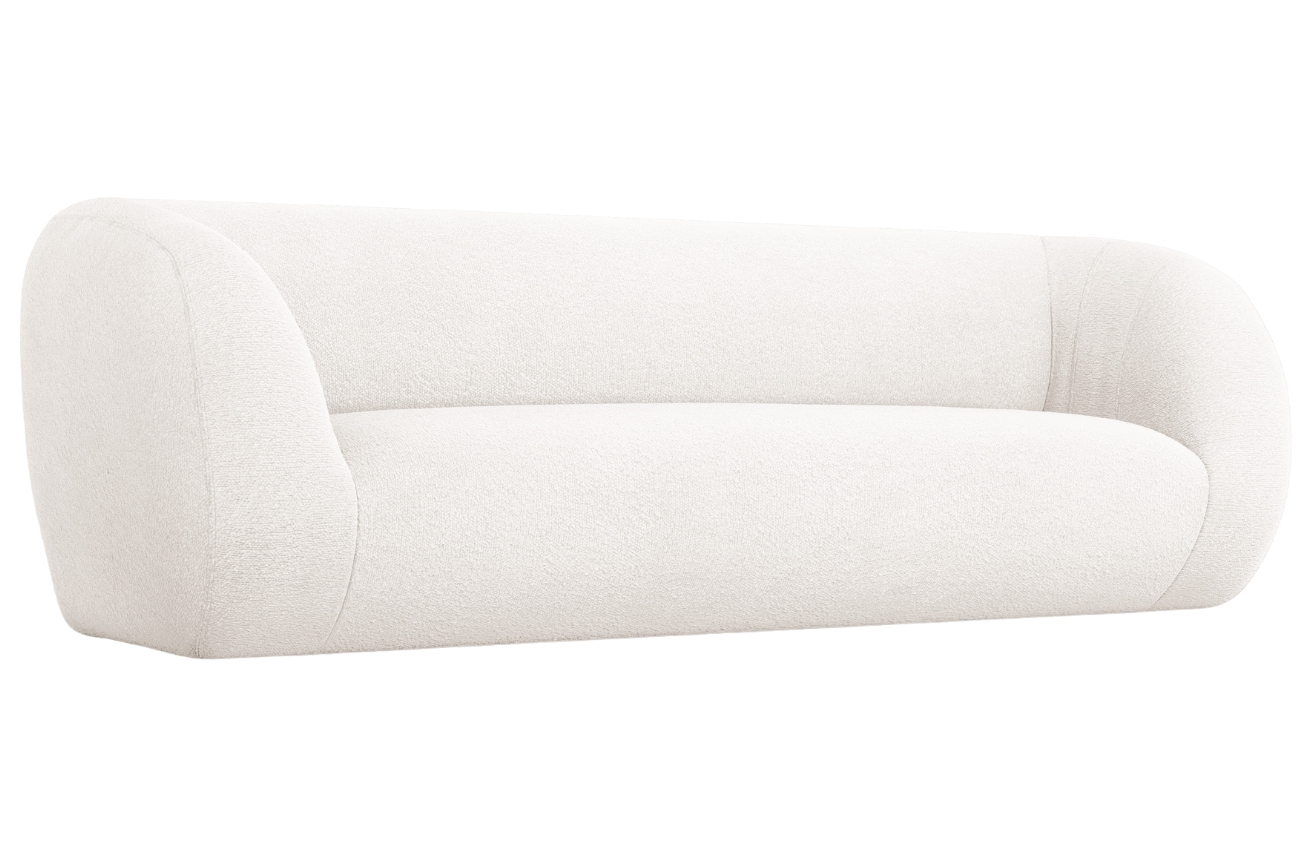 Cosmopolitan Design Bílá bouclé pohovka Essen 230 cm