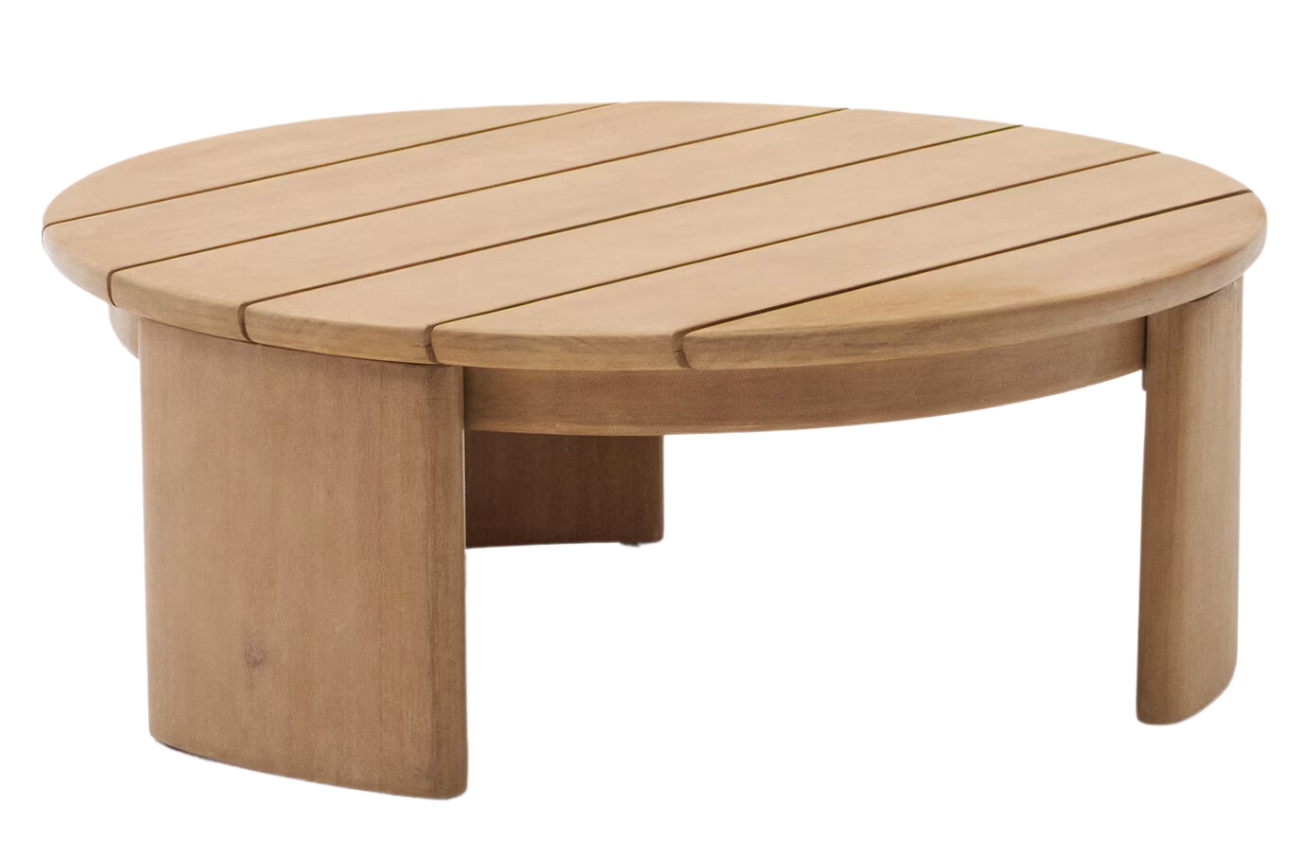 Kave Home Dřevěný zahradní konferenční stolek Xoriguer 90 cm