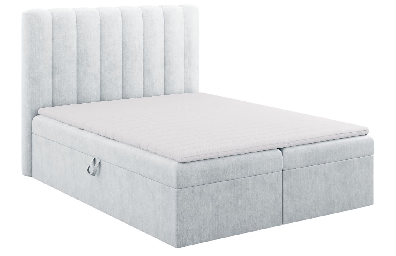 Micadoni Světle modrá boxspring postel Kelp 160 x 200 cm