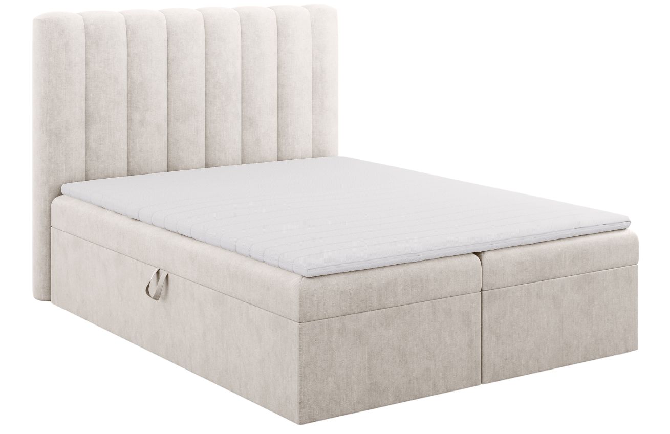 Micadoni Béžová boxspring postel Kelp 160 x 200 cm