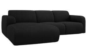 Windsor & Co Černá rohová pohovka Lola 250 cm