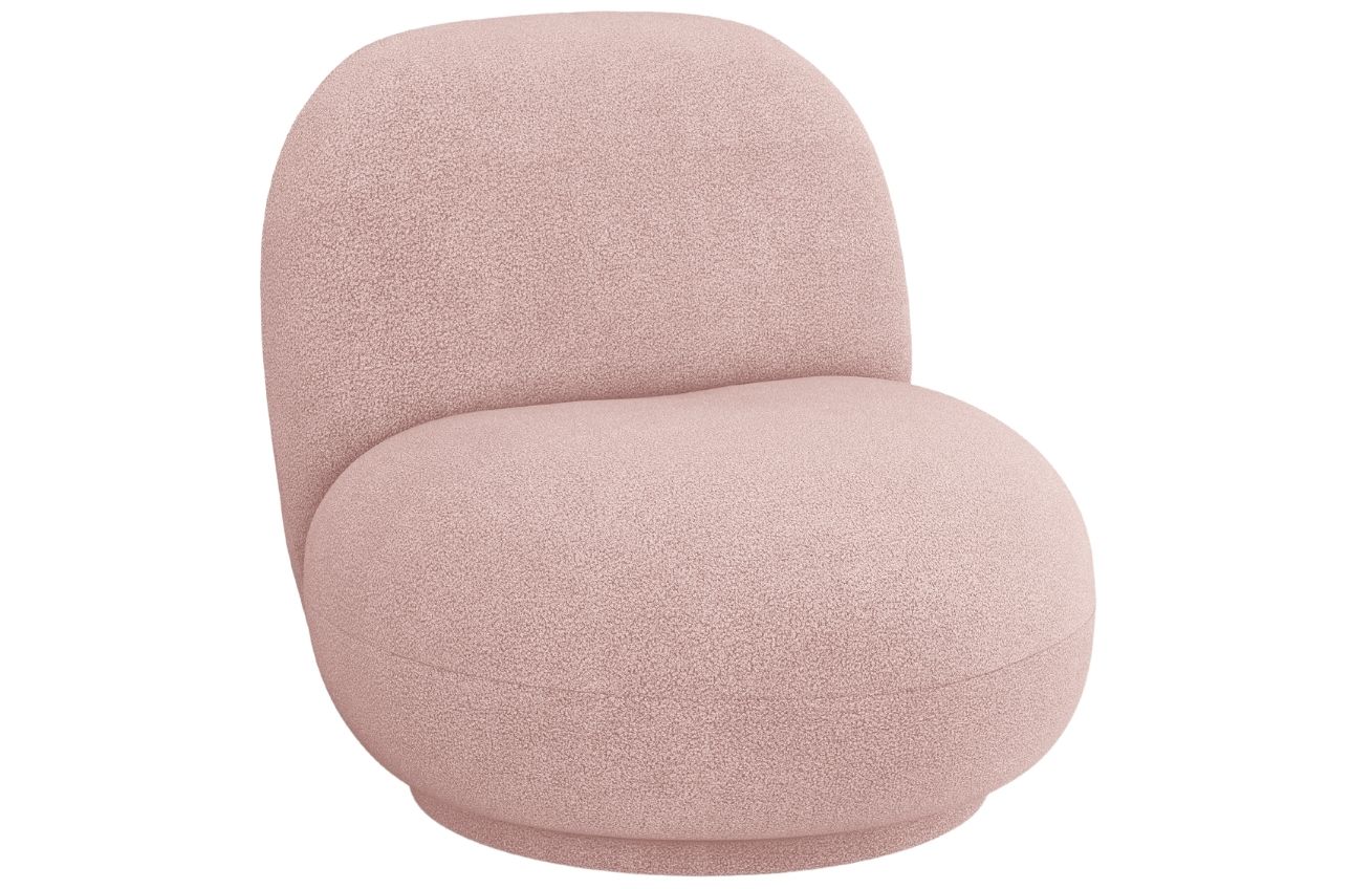 Micadoni Růžové bouclé otočné křeslo Chuck