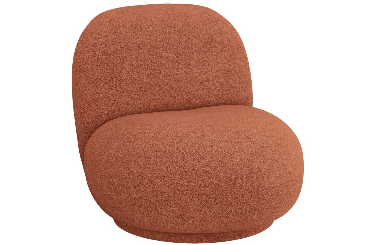 Micadoni Oranžové bouclé otočné křeslo Chuck