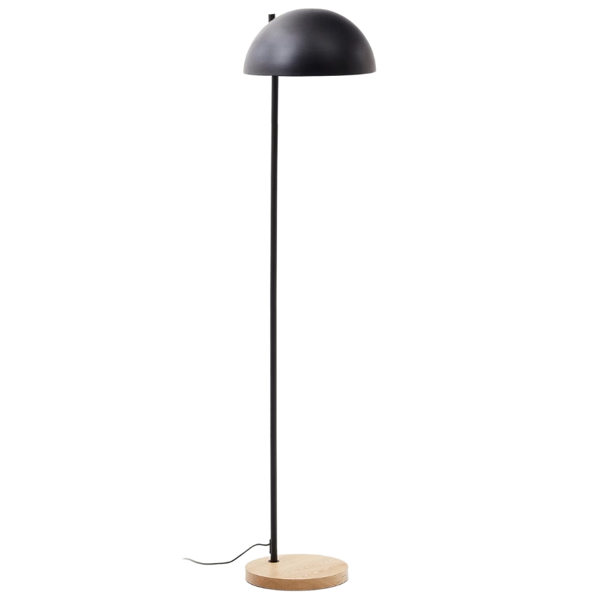 Kave Home Černá kovová stojací lampa Catlar 150 cm