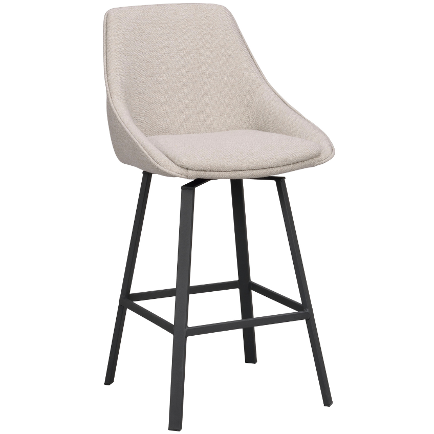 Béžová otočná barová židle ROWICO ALISON 65 cm