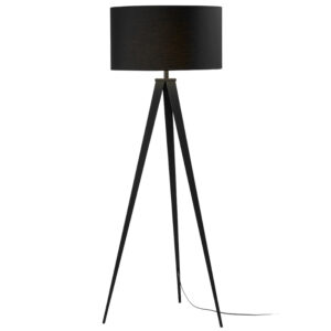 Kave Home Černá bavlněná stojací lampa Iguazu 157 cm