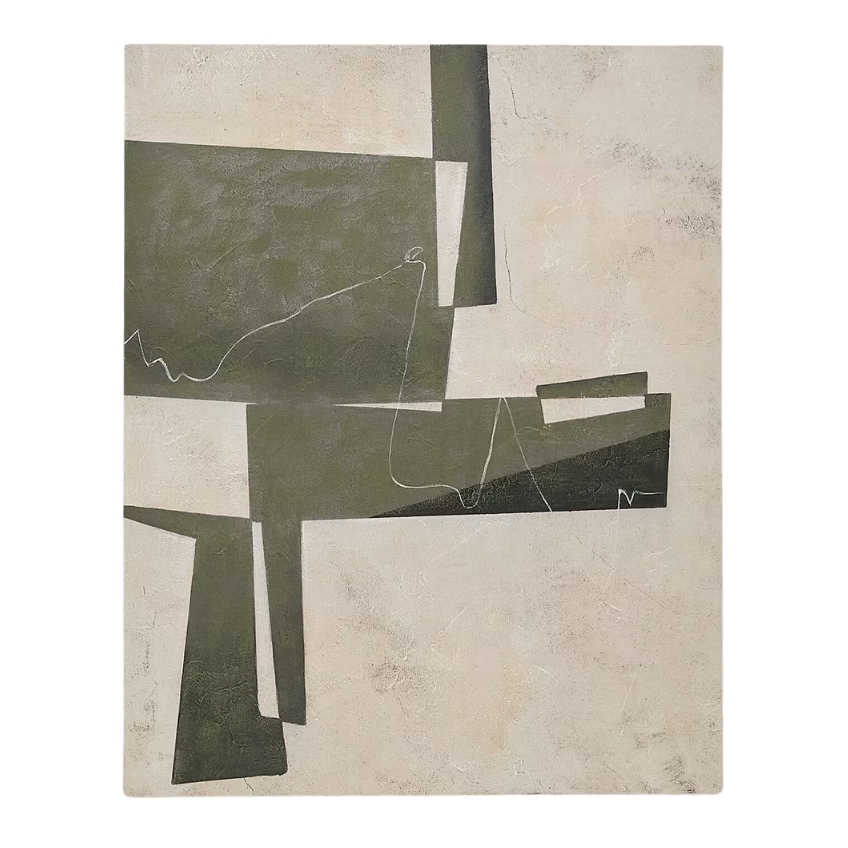 Kave Home Zelený abstraktní obraz Fida 118 x 94 cm