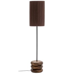 Kave Home Tmavá dřevěná stojací lampa Kor 146 cm