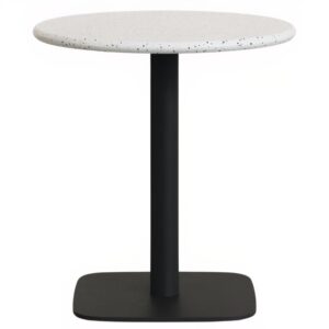 Bílý terrazzo zahradní stůl Kave Home Saura 70 cm s černou podnoží