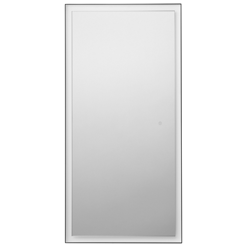Nova Luce Černé závěsné zrcadlo s LED osvětlením Adon 150 x 75 cm