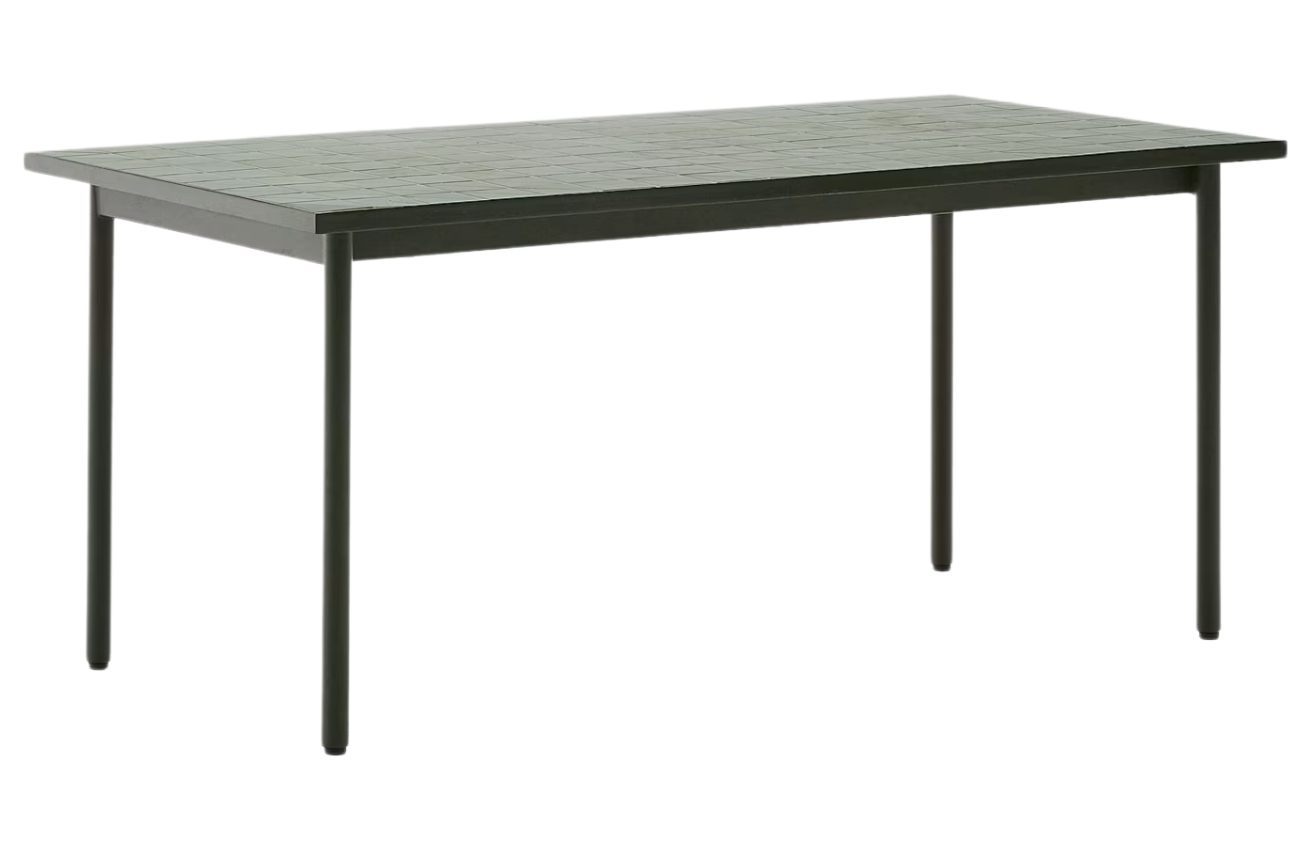 Kave Home Zelený zahradní stůl Maurina 182 x 91 cm