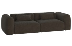 noo.ma Hnědá bouclé pohovka Yaro 263 cm