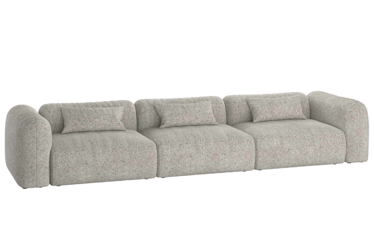 noo.ma Šedá čtyřmístná pohovka Yaro 362 cm