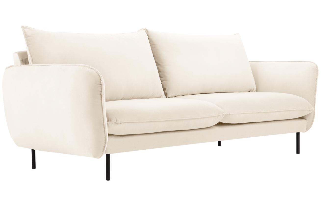 Cosmopolitan Design Světle béžová sametová pohovka Vienna 160 cm