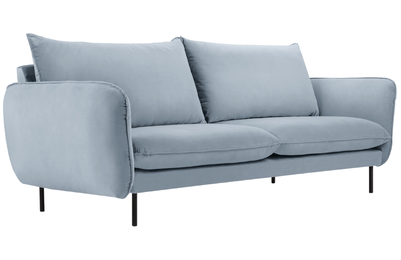 Cosmopolitan Design Světle modrá sametová pohovka Vienna 160 cm